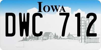 IA license plate DWC712