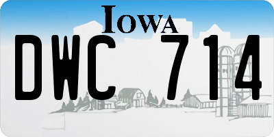 IA license plate DWC714