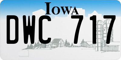 IA license plate DWC717