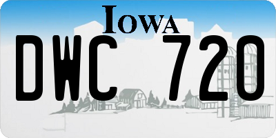 IA license plate DWC720