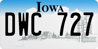 IA license plate DWC727