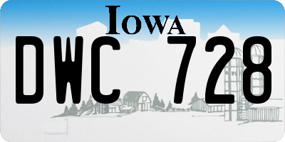 IA license plate DWC728