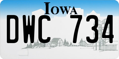 IA license plate DWC734