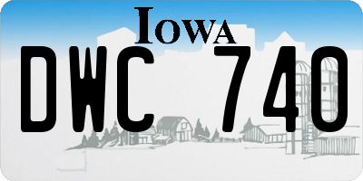 IA license plate DWC740
