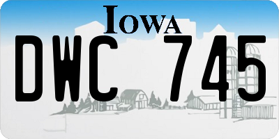 IA license plate DWC745