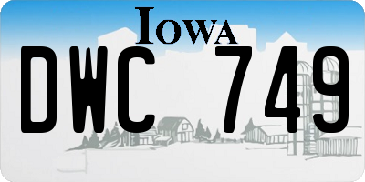 IA license plate DWC749