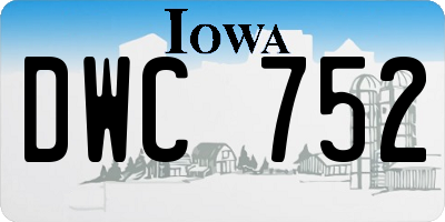 IA license plate DWC752