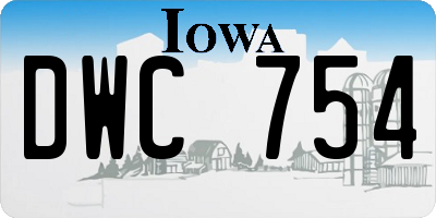 IA license plate DWC754