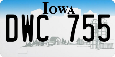 IA license plate DWC755