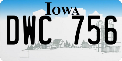 IA license plate DWC756
