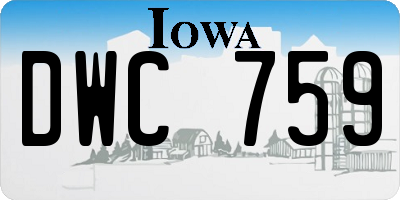IA license plate DWC759