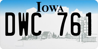 IA license plate DWC761