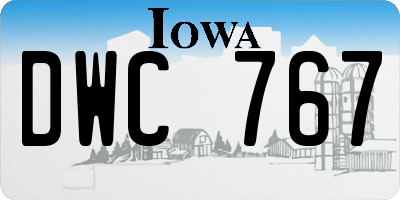 IA license plate DWC767