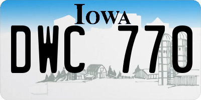 IA license plate DWC770