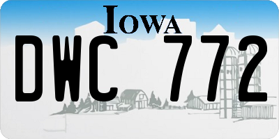 IA license plate DWC772