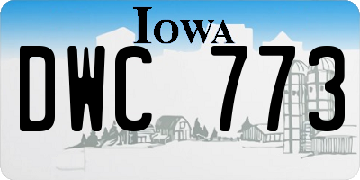 IA license plate DWC773