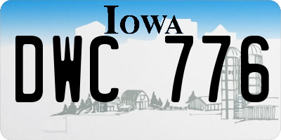 IA license plate DWC776