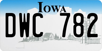 IA license plate DWC782