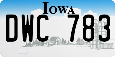 IA license plate DWC783