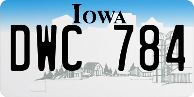 IA license plate DWC784