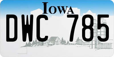 IA license plate DWC785