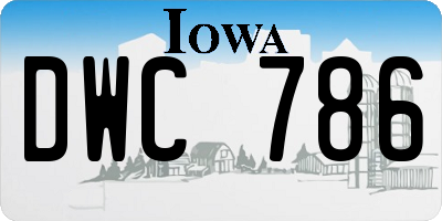 IA license plate DWC786