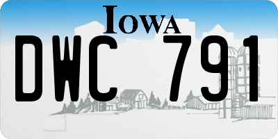 IA license plate DWC791