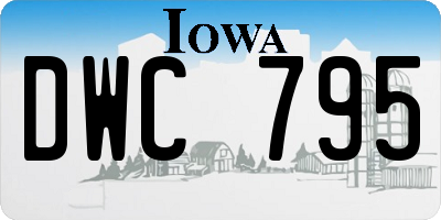 IA license plate DWC795