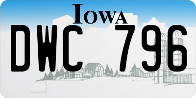 IA license plate DWC796