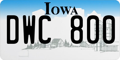 IA license plate DWC800