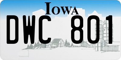 IA license plate DWC801