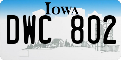 IA license plate DWC802