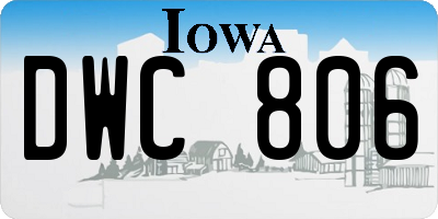 IA license plate DWC806