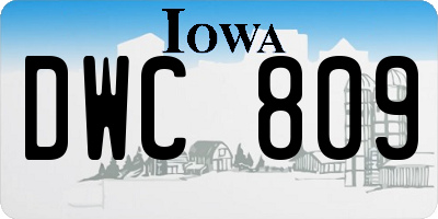 IA license plate DWC809