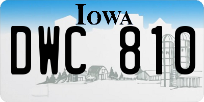 IA license plate DWC810