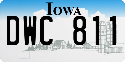 IA license plate DWC811