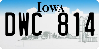 IA license plate DWC814