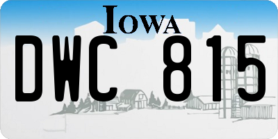 IA license plate DWC815