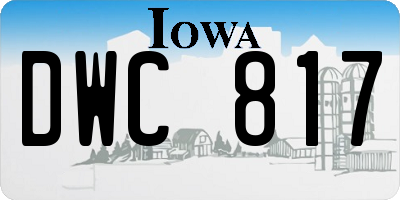 IA license plate DWC817