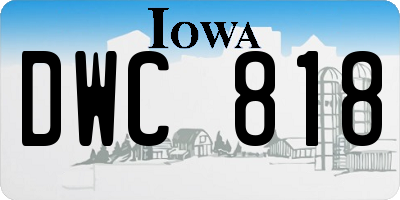 IA license plate DWC818