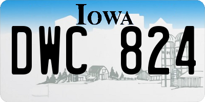 IA license plate DWC824