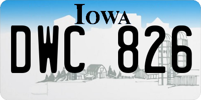 IA license plate DWC826