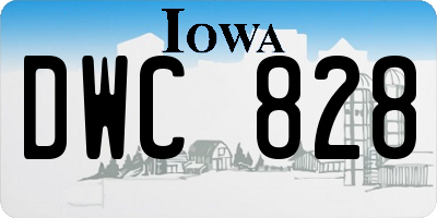 IA license plate DWC828