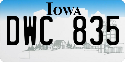 IA license plate DWC835