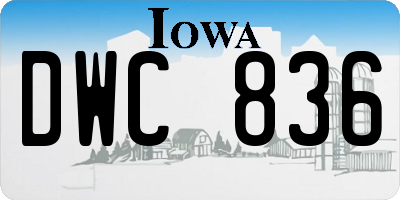 IA license plate DWC836