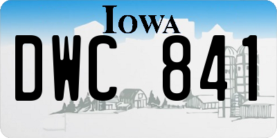 IA license plate DWC841