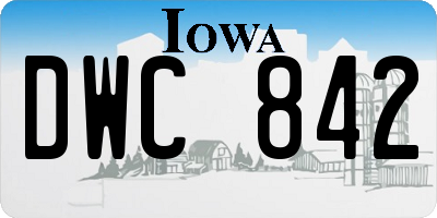 IA license plate DWC842