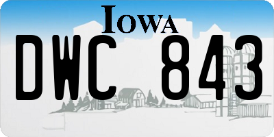 IA license plate DWC843