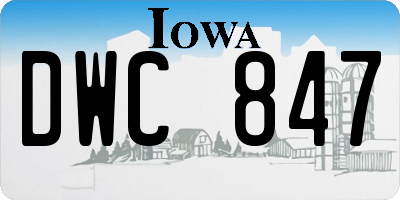 IA license plate DWC847
