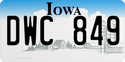 IA license plate DWC849